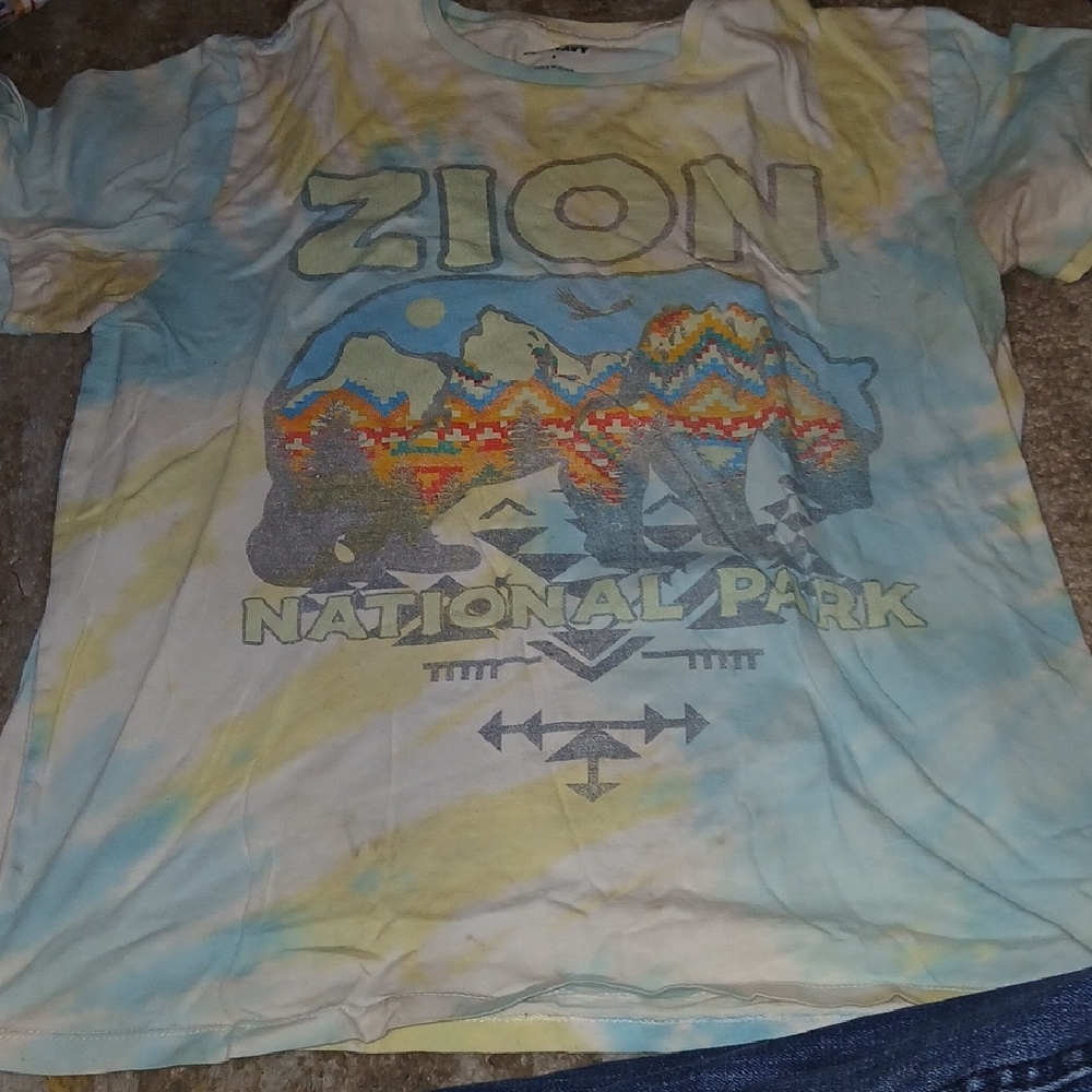 Old Navy Blue and Yellow Tie-Dye Shirt